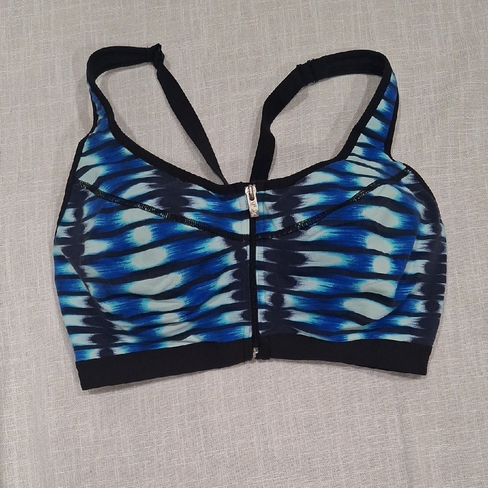 VSX Women's Vibrant Blue and Black Sports Bra 34D